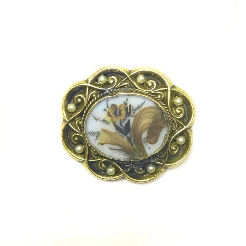 Victorian Hair Brooch with Faux-Pearl Accents, Hair Jewellery, shops Antique Pin