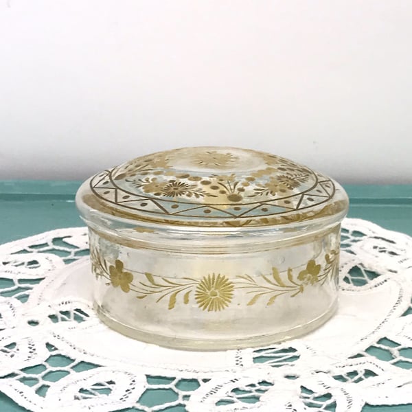 Glass Trinket Box Etsy