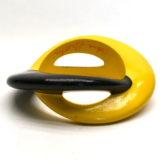 Painted Wooden Statement Bangle, Art Jewellery, F… - image 3