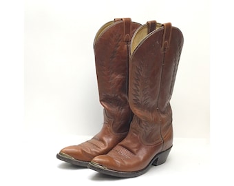 Vintage Cowboy Boots Brahma Canada Size 7 Removable Brass Boot Straps