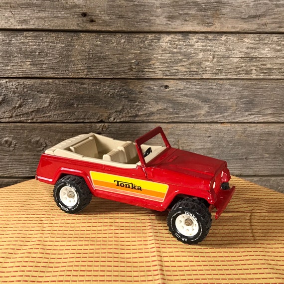 Vintage Tonka Red Metal Frame Toy Jeep, Tonka Jeepster - Etsy