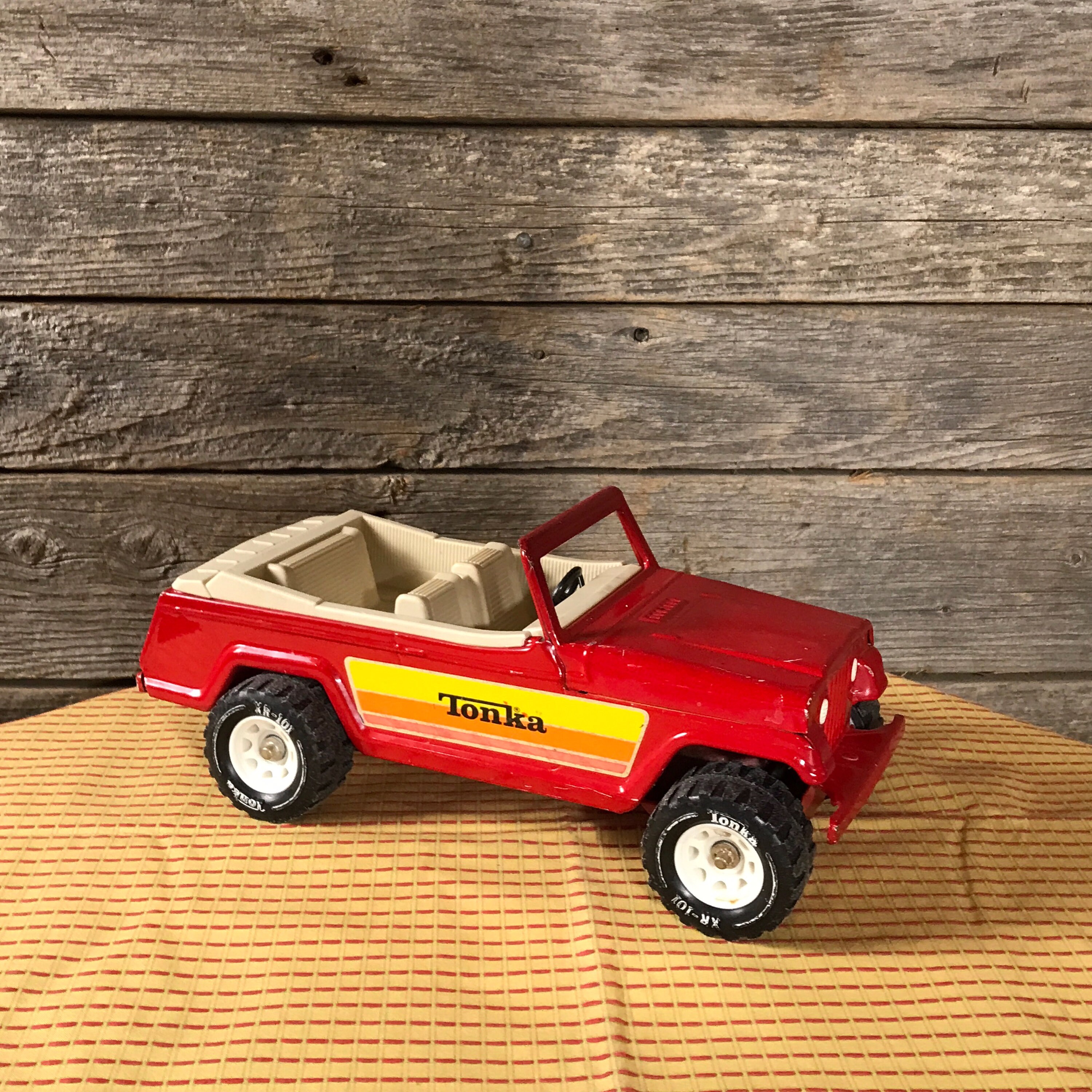 VTG 1981 Tonka Jeep 4x4 Baja Dune Buggy Orange Steel Battery
