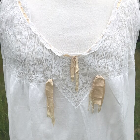 Antique Lace Camisole Onesie, Victorian Undergarm… - image 3