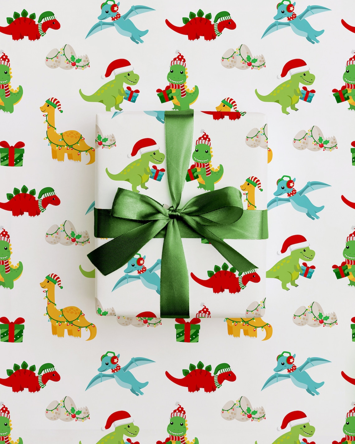 Christmas Dinosaur Wrapping Paper Christmas Gift Wrap  Etsy UK