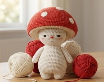 Mushroom Guy Crochet Pattern PDF, Mushroom Hat Crochet Pattern, Amigurumi Crochet Doll, Crochet Toy Pattern