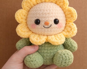 No Sew Flower Crochet Pattern PDF, Easy Amigurumi Flower Pattern, Cute Crochet Plant Plush, Beginner Flower Doll Pattern