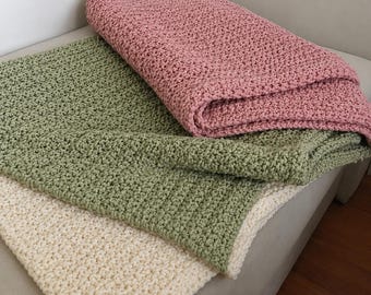 chunky knit blanket bundle, Baby Blanket Crochet Pattern, 3 Color Variations, Photo Tutorial ,English DIY Gift PDF
