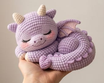 Sleeping Dragon Crochet Pattern book, Amigurumi Baby Dragon Plushie Pattern, Fantasy Nursery , DIY Gift , English PDF Digital