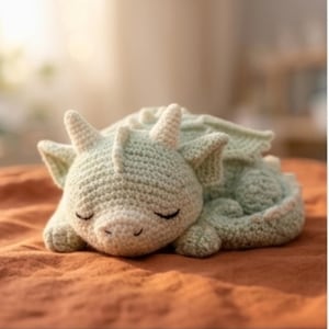 Sleeping Dragon Crochet Pattern PDF, Amigurumi Baby Dragon Plushie Pattern, Fantasy Nursery , DIY Gift