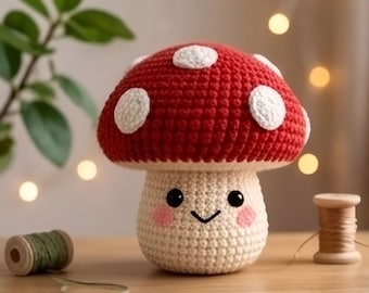 Kawaii Mushroom Crochet Pattern PDF, Mushroom Guy Crochet Pattern, Cute Mushroom Amigurumi, Digital Download