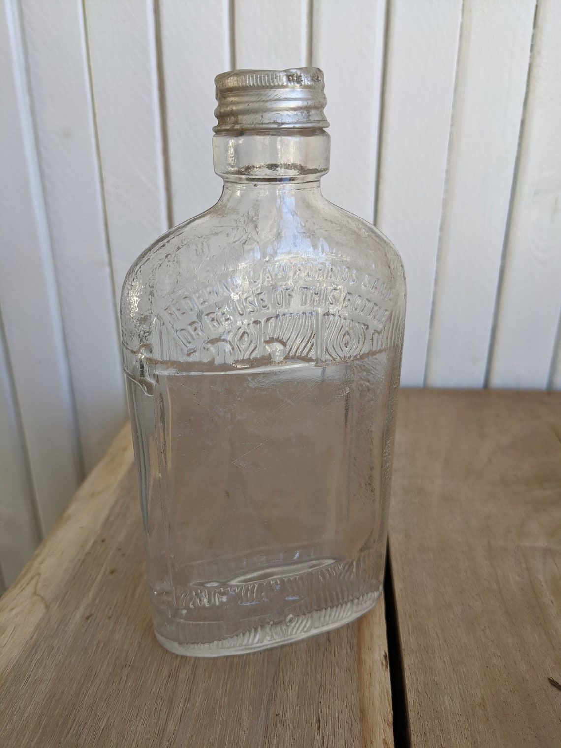 Vintage embossed Liquor Bottle Etsy