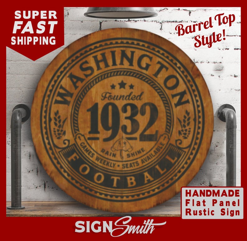 Washington Football Sign 17 Inch Round Sign Washington Football Prop Sign