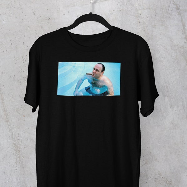 Tony Soprano - Poolside Cigar Tee Shirt - Tony Soprano T-Shirt - Tony Soprano Shirt - The Sopranos