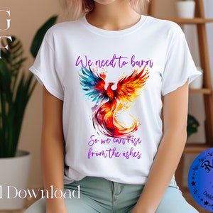 Phoenix PNG, pdf-sublimatiebestand, herrijzen uit de as, digitale download, nieuw begin