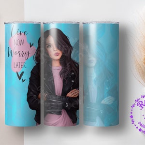 Girl Turquoise Tumbler, Live Now 20oz Cup, Fashion Brunette Mug, Affirmations, Travel Mug, Birthday Gift, Bridal Party, Positive