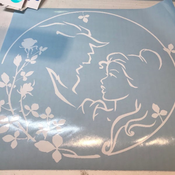 Beauty and the Beast Silhouette Decal