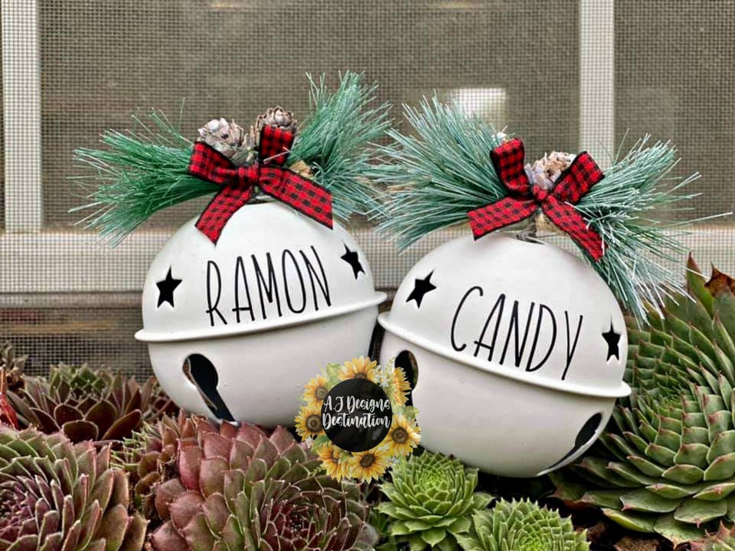 Jingle Bell Ornament | White Bell Ornament | Personalized Jingle Bell…