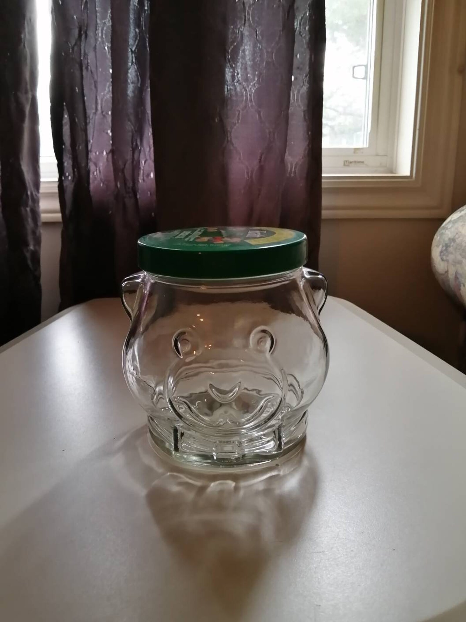 Vintage 1989 Kraft peanut butter bear head jar. With green Etsy