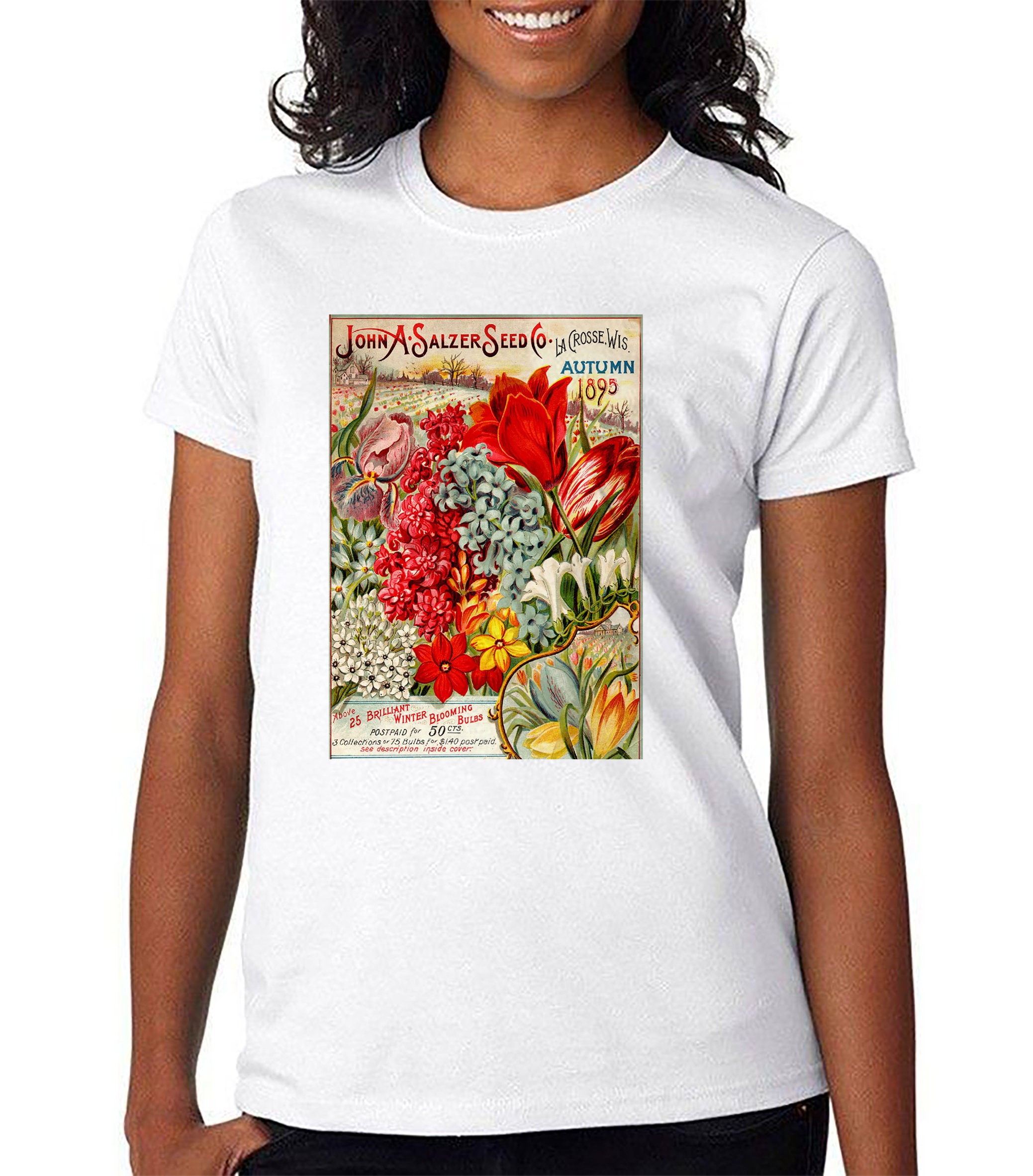 Vintage Flowers Print Unisex Tshirt Etsy