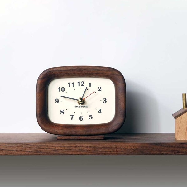 Wood Clock, Wood Desk Clock, Solid Wood Clock, Vintage Clock, Desk Clock, Bedroom Clock, Creative Clock, Creative Gift, Table Clock