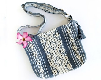 Boho crossbody bag. Perfect shoulder bag as a gift for her. Bohemian ladies purse in variety of colors. Handmade Christmas gift.