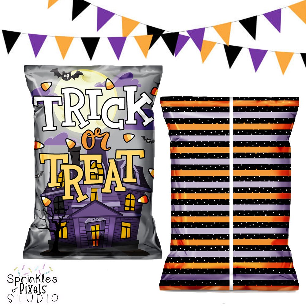 Halloween Chip Bag Spooky Chip Bag Spooky Treats Trick or Etsy