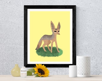 Fox Art, Digital Fox Art, Fox Artwork, Fox Nursery Print, Nursery Art, Digital Download, Animal Prints, Wall Art 8x10 and 16x20