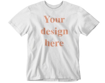 Custom Personalised T-shirt or Polo with your Text Here and Your Design Here, Unisex T-shirt with Photo and/or Text with Your Logo Here