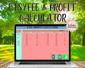 Etsy Profit Calculator, Excel Numbers and Sheets, Pricing Spreadsheet for Small Business & Etsy Sellers, Fees Strategy, Sell on Etsy Store