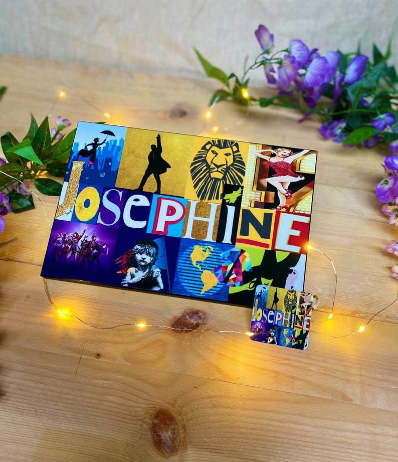 Musical Theatre Personalised Gift Name Photo Panel Print / Wood / You…