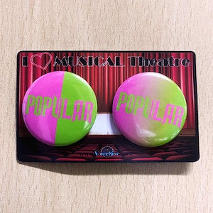 Wicked the Musical Inspired 32mm Handmade Pin Badges for Broadway and West End Fans - Popular Wicked Badge