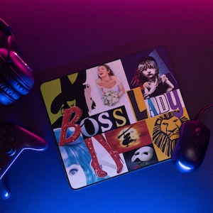 Teatro musical Nombre personalizado Computadora Mousemat Teatro Regalo, Su diseño para decoración o regalo, Máscara y funda de teléfono presente para él