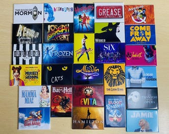Handmade Musical Theatre Fridge Magnets, Rectangle Magnets, West End, Broadway, Pick your own, Theatre Gifts, I Love Musical Theatre Merch
