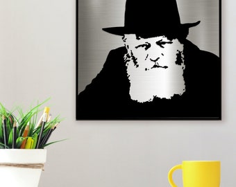 The Lubavitcher Rebbe Picture from Stainless Steel | Succos gift |  Jewish gift | Rebbe picture | minimalist