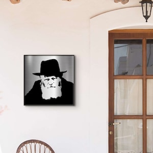 The Lubavitcher Rebbe Picture from Stainless Steel | Picture of the Rebbe | Jewish gift | Rebbe picture | slight scratch