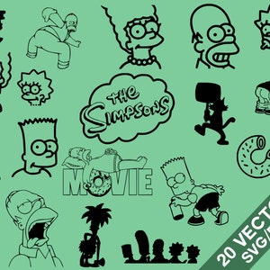 The Simpsons Vector Pack, SVG, Png , The Simpsons clip art, The Simpsons silhouette, The Simpsons vector, Bart Svg, Lisa Svg, Homer Svg
