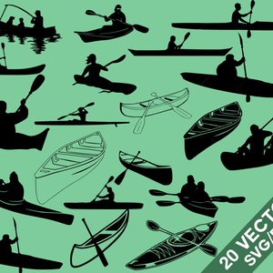 Canoe Vector Pack, SVG, Png , Canoe clip art, Canoe silhouette, Canoe vector, Canoe Svg, Canoe Svg, Canoe