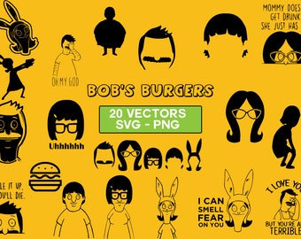 Bob es Burgers Vector Pack, SVG, PNG, Bob es Burgers Clip Art, Cricut Dateien, Cut Files, Bob es Burgers Vektor, Bob es Burgers Silhouette