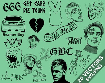 Lil Peep Vektorpack, SVG, PNG, Lil Peep ClipArt, digitale Dateien, Cricut-Dateien, geschnittene Dateien, Lil Peep Vektor, Lil Peep