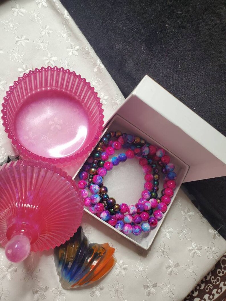 Crystal Pink jewelry box vintage style jewelry box keepsake