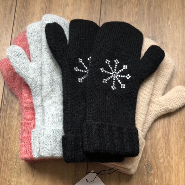 Mitaines en laine d'alpaga, mitaines pour femmes, mitaines faites main, gants en polaire, noir rose gris beige, gants en laine, cadeaux pour elle, fête des mères