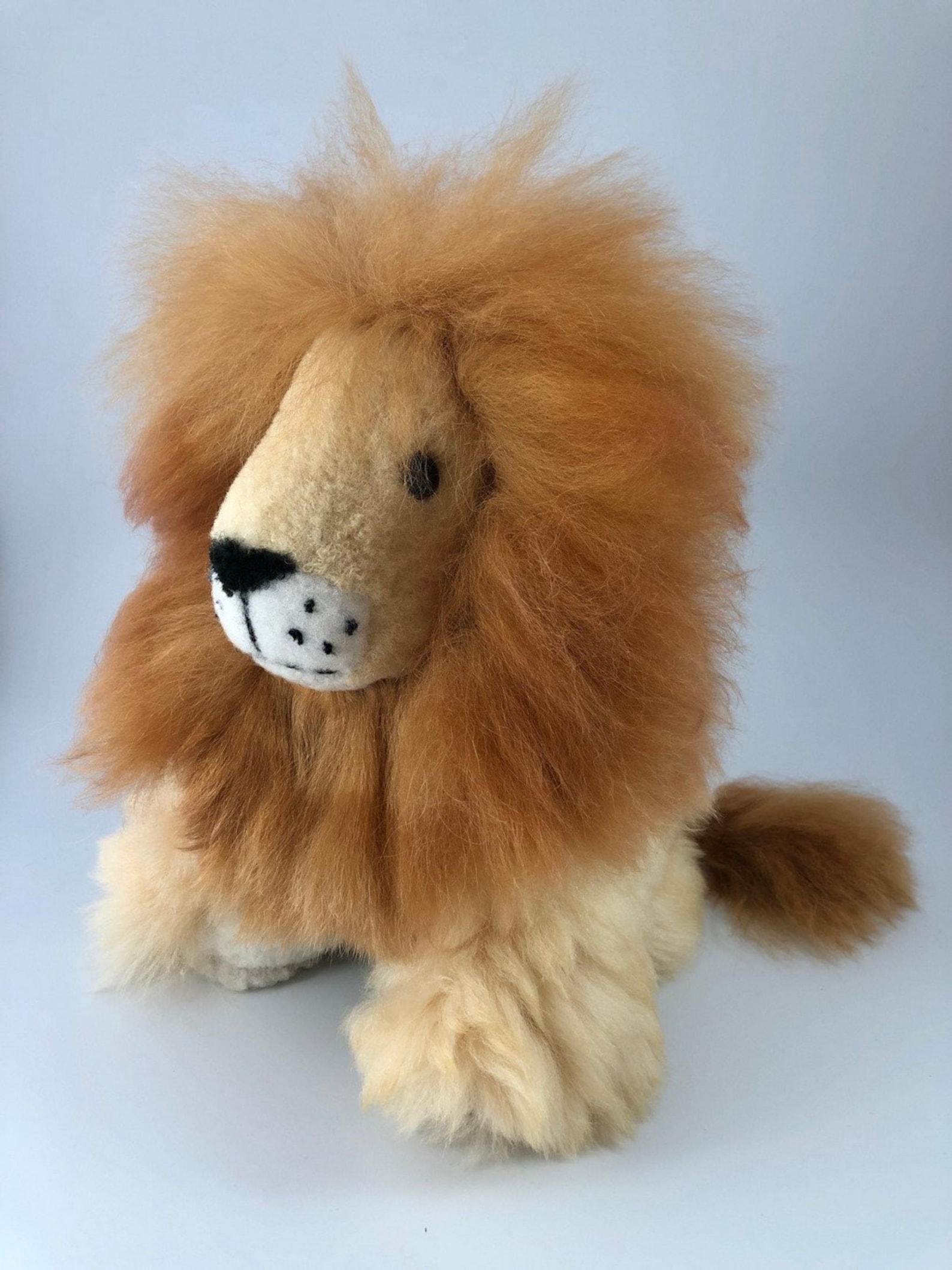 LION Soft Toy, Stuffed Toy, Lion Animal, Cute Fluffy, 100 Alpaca Fur