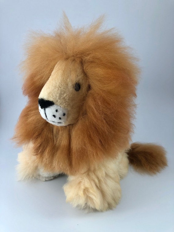 LION Soft Toy Stuffed Toy Lion Animal Cute Fluffy 100 Etsy