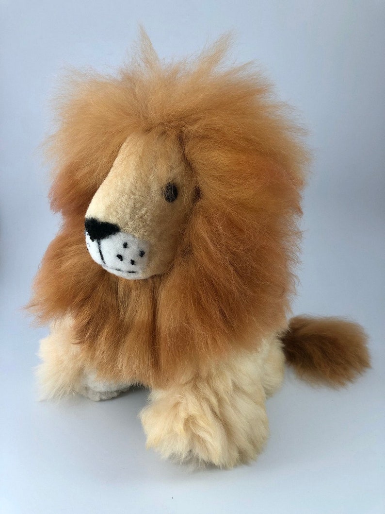 LION Soft Toy, Stuffed Toy, Lion Animal, Cute Fluffy, 100 Alpaca Fur