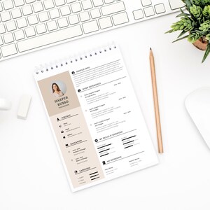 Modern Resume Template With Photo: Editable Professional Design (Digital Download)