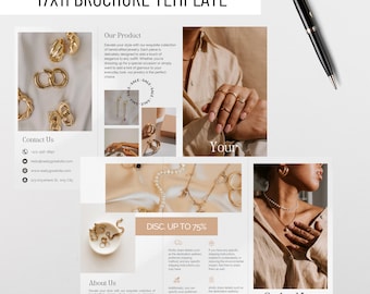 Editable Trifold Brochure Template: Canva Design (17x11)