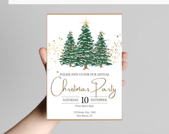 Plantilla de invitación para fiesta navideña: Invitación corporativa (descarga digital)