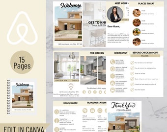Editable Airbnb Welcome Book Template: Vacation Rental Guest Guide (Digital Download)