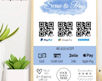 Edytowalny szablon znaku „Skanuj i zapłać”: kod QR klienta (do pobrania w wersji cyfrowej)