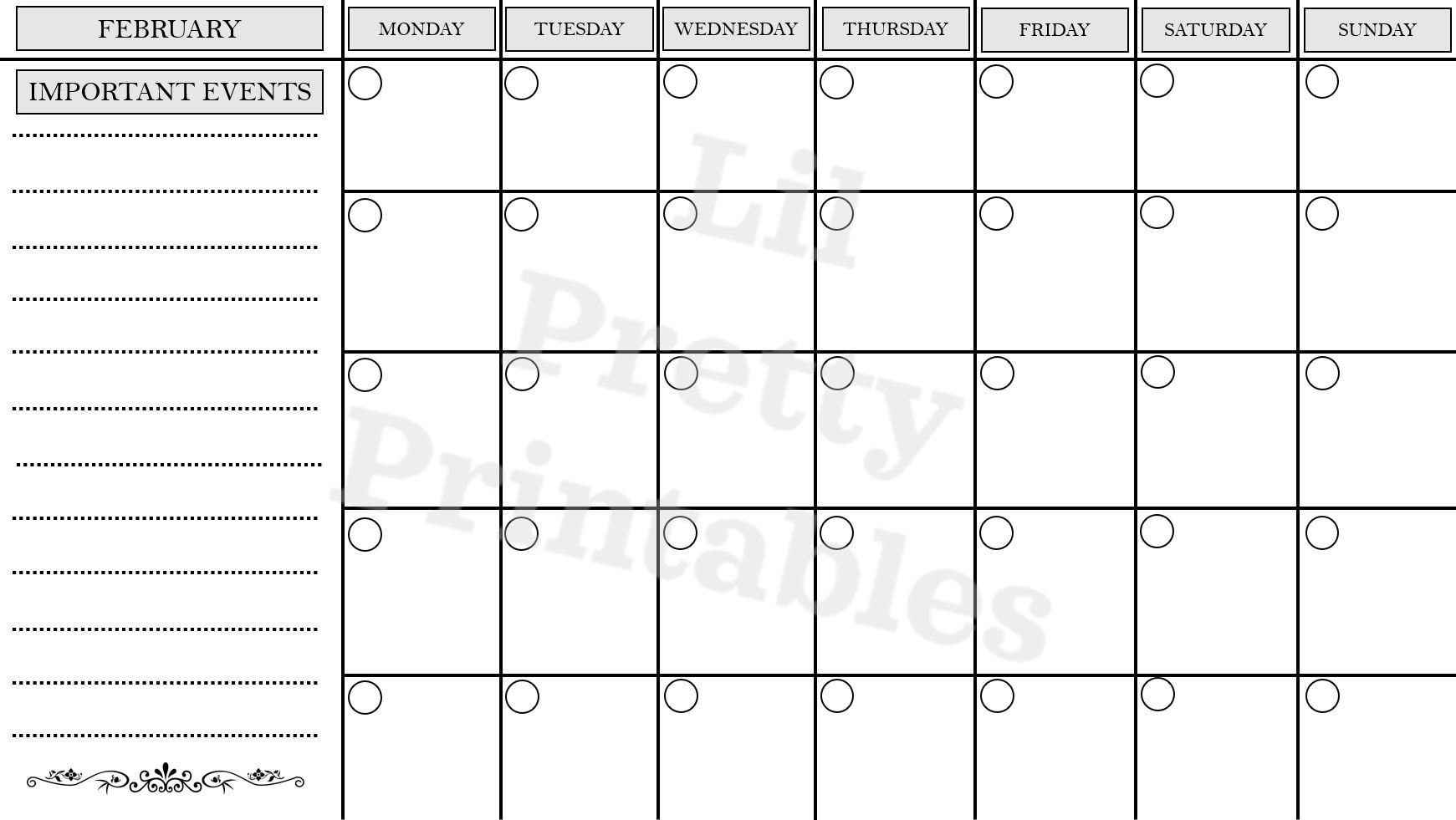 Printable monthly calendar printable organizer digital | Etsy